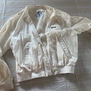 VTG MEMBERS ONLY World Travel Club Men Size L. Off-White Cafe Racer Jacket